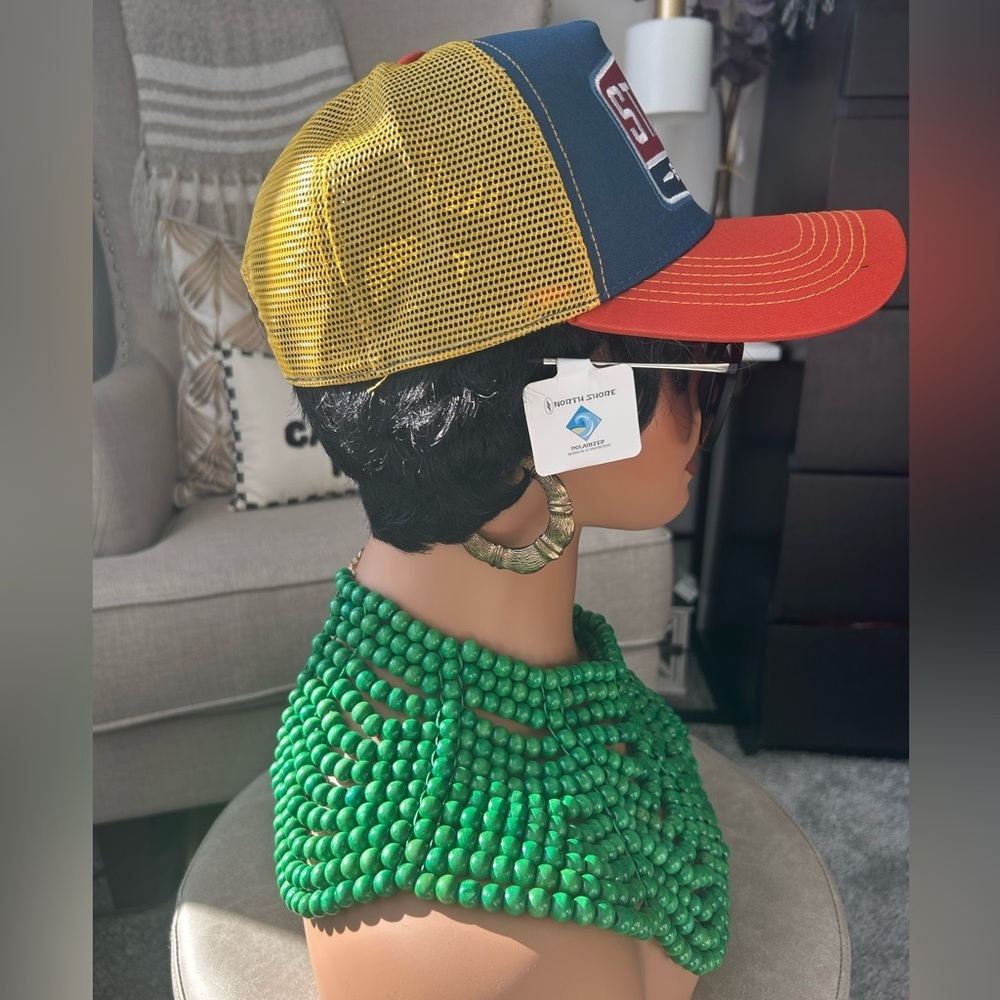 ✨NEW Trucker Vintage Style patch Blue and Yellow Cap Hat - Picture 6 of 8